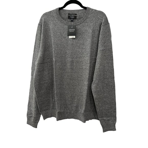 NWT NORDSTROM Men's Size 2XL Cotton & Cashmere Blend Crewneck Sweater Grey - Picture 4 of 12